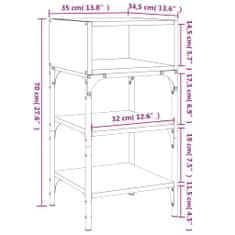 Petromila vidaXL Nočné stolíky 2 ks dymový dub 35x34,5x70 cm kompozitné drevo