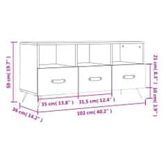 Vidaxl TV stolík dub sonoma 102x36x50 cm kompozitné drevo