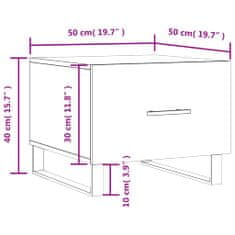 Vidaxl Konferenčný stolík hnedý dub 50x50x40 cm spracované drevo