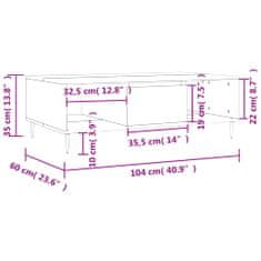 Petromila vidaXL Konferenčný stolík dymový dub 104x60x35 cm kompozitné drevo