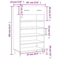 Vidaxl Botník dub sonoma 60x35x105 cm kompozitné drevo