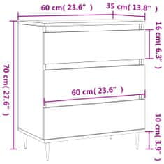 Petromila vidaXL Komoda biela 60x35x70 cm spracované drevo