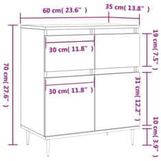 Petromila vidaXL Komoda sivý dub sonoma 60x35x70 cm spracované drevo