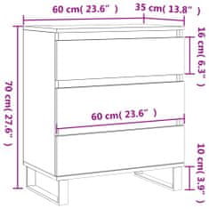 Vidaxl Komoda hnedý dub 60x35x70 cm spracované drevo