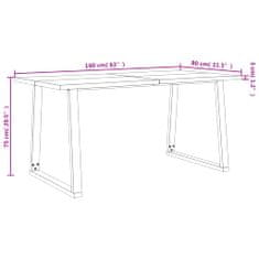 Petromila vidaXL Jedálenský stôl so živými hranami 160x80x75 cm akáciový masív