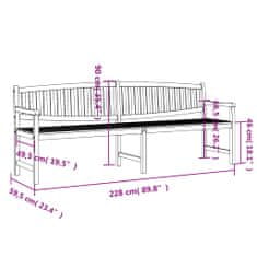 Petromila vidaXL Záhradná lavička 228x59,5x90 cm masívne tíkové drevo