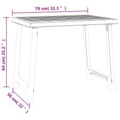 Petromila vidaXL Kempingový stôl antracit 79x56x64 cm PP drevený vzhľad