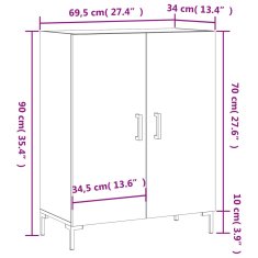 Petromila vidaXL Komoda dymový dub 69,5x34x90 cm kompozitné drevo