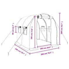 Vidaxl Fóliovník s oceľovým rámom zelený 4 m² 2x2x2 m