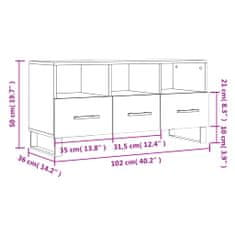 Vidaxl TV skrinka lesklá biela 102x36x50 cm spracované drevo