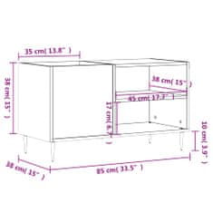 Vidaxl Skrinka na platne dymový dub 85x38x48 cm kompozitné drevo