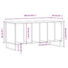 Petromila vidaXL Skrinka na platne sivá sonoma 100x38x48 cm kompozitné drevo