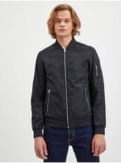 Jack&Jones Čierny pánsky bomber v semišovej úprave Jack & Jones Rocky S