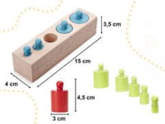 KIK Montessori drevené valcové závažie farebné KX6290