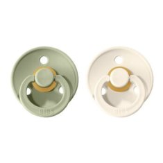 BIBS BIBS Colour cumliky z prirodneho kaucuku 2ks - velkost 2 - Sage / Ivory