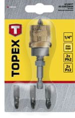 Topex Držiak bitov, 1/4", 65 mm, sada 5 ks