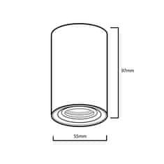 Maclean Prisadené svietidlo / Maclean trubica, bodové, okrúhle, hliníkové, GU10, 55x100 mm, biele, MCE458 W/W