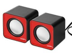 AUDIOCORE AC870 R 43397 Počítačové reproduktory 6W USB Red&Black