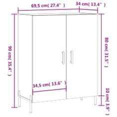 Vidaxl Komoda lesklá biela 69,5x34x90 cm spracované drevo