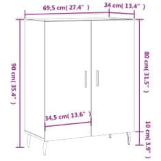 Vidaxl Komoda hnedý dub 69,5x34x90 cm kompozitné drevo