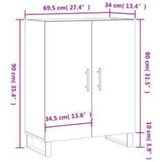 Petromila vidaXL Komoda biela 69,5x34x90 cm kompozitné drevo