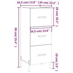 Vidaxl Komoda čierna 34,5x34x90 cm spracované drevo