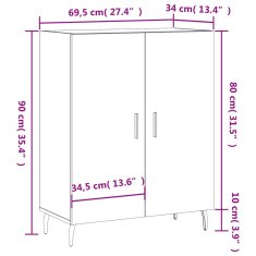 Petromila vidaXL Komoda biela 69,5x34x90 cm kompozitné drevo