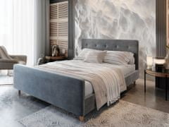 Veneti Manželská čalúnená posteľ NESSIE - 180x200, svetlo šedá