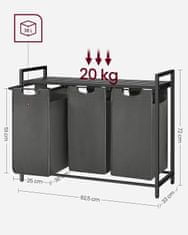 Songmics Kôš na bielizeň File 114L čierny