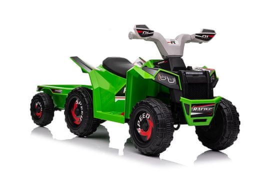 Lean-toys Zelená batériová štvorkolka XMX630T s prívesom