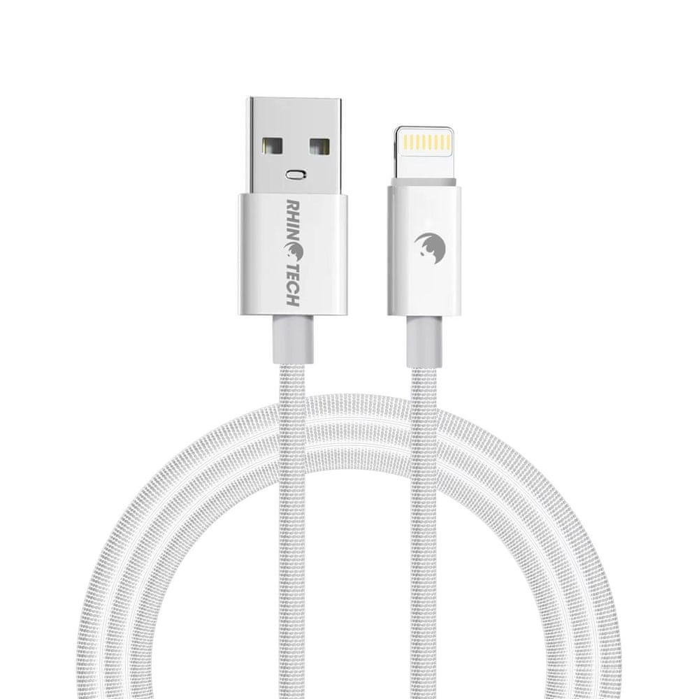 RhinoTech kábel s nylonovým opletom USB-C na Lightning 27 W 1M RTACC382, biela