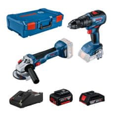 BOSCH Professional Aku uhlová brúska GWS 18V-10 + Aku kombinovaný skrutkovač GSB 18V-50 + 1× akumulátor 2,0 Ah + 1× akumulátor 5,0 Ah + XL-BOXX (0615990M9K)