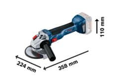 BOSCH Professional Aku uhlová brúska GWS 18V-10 + Aku kombinovaný skrutkovač GSB 18V-50 + 1× akumulátor 2,0 Ah + 1× akumulátor 5,0 Ah + XL-BOXX (0615990M9K)