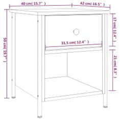 Petromila vidaXL Nočné stolíky 2 ks, dub sonoma 40x42x50 cm, kompozitné drevo