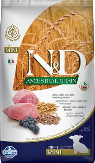 N&D ANCESTRAL GRAIN Dog LG Lamb, Spelt, Oats & Blueberry Puppy Mini 2,5 kg