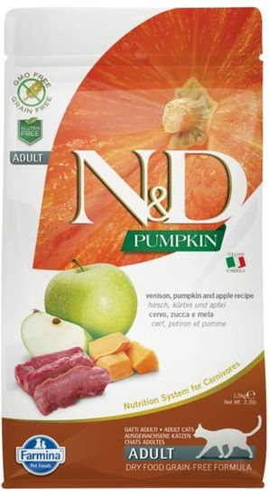 N&D PUMPKIN Cat GF Venison & Apple Adult 300 g