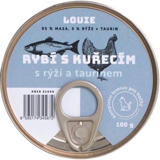 Louie konz. pre mačky rybí s Kur. s ryžou a taurínom 100g