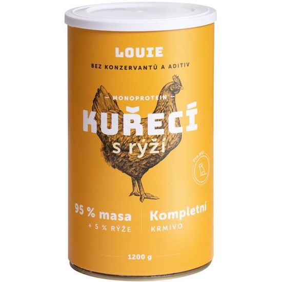 Louie konz. pre psov kuracie s ryžou 1200g