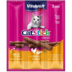 Vitakraft Stick mini cat - hydina + pečeň 18 g, 3 ks