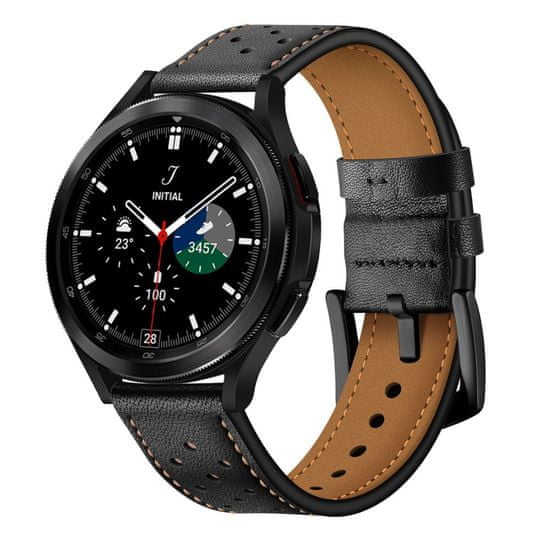 Tech-protect Leather remienok na Samsung Galaxy Watch 4 / 5 / 5 Pro / 6, black