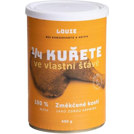 Louie konz. pre psov 1/4 kurčaťa 400 g