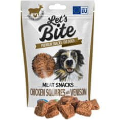 Brit DOG Let's Bite Meat Snacks Chicken Squares with Venison 80 g