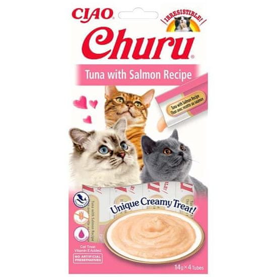 Inaba Churu cat snack Tuniak s príchuťou lososa 4x 14g