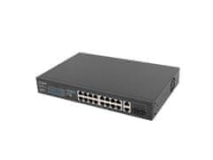 shumee LANBERG SWITCH RACK 19" 16X 100MB POE+/2X COMBO GIGABIT 250W NEMANAGEMENT RSFE-16P-2C-250