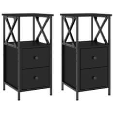Vidaxl Nočné stolíky 2 ks, čierne 34x35,5x70 cm, kompozitné drevo