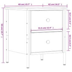 Petromila vidaXL Nočné stolíky 2 ks, dub sonoma 40x42x50 cm, kompozitné drevo