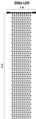 DecoLED DecoLED LED záclona - 5x1mm, teple biela, 500LED CLNX0105W