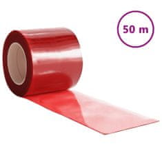 Vidaxl Záves do dverí červený 200 mm x 1,6 mm 50 m PVC