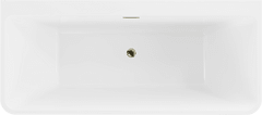 Mexen Volta, voľne stojaca vaňa na stenu 170 x 75 cm + zlatá odtoková zátka a prepadový otvor, biela, 51131707500-G