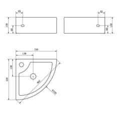SAPHO GYNT keramické umývadlo rohové 33x13x33 cm AR154 - Sapho